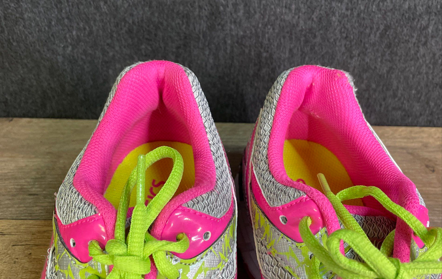 Asics Gel Excite 3 Pink Silver Lime Green Running Shoes Women's Size 10