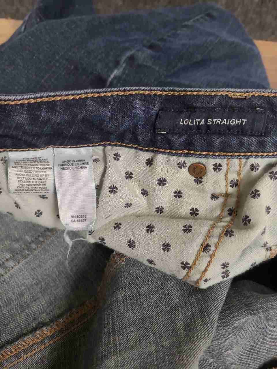 Lucky Brand Women's Lolita Straight Jeans Dark Wash Denim Size 18W