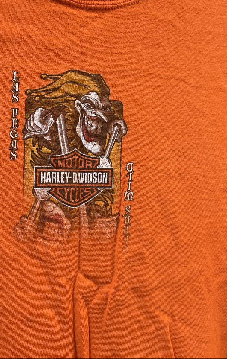 Vintage 90s Harley Davidson Las Vegas Joker Double Sided RK Stratman Shirt XL