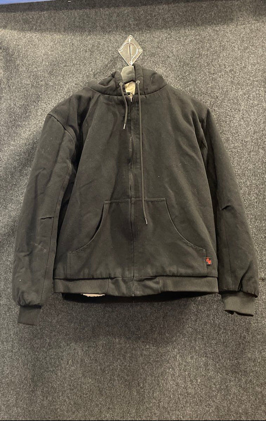 Beautiful Giant Men's Black Fleece Lined Canvas Full Zip Hoodie Jacket Sz M