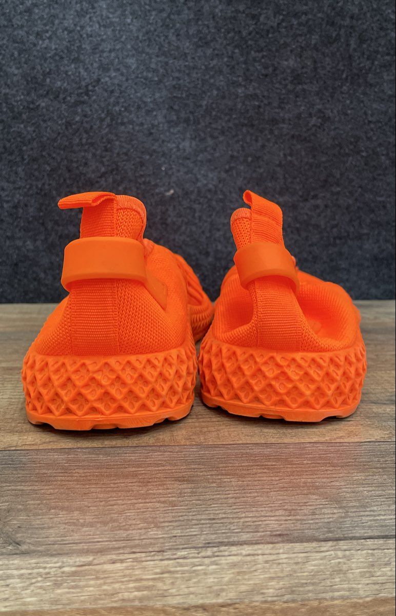 Taxi Orange Knit 4D Style Lifestyle Running Sneakers Men's Size 10