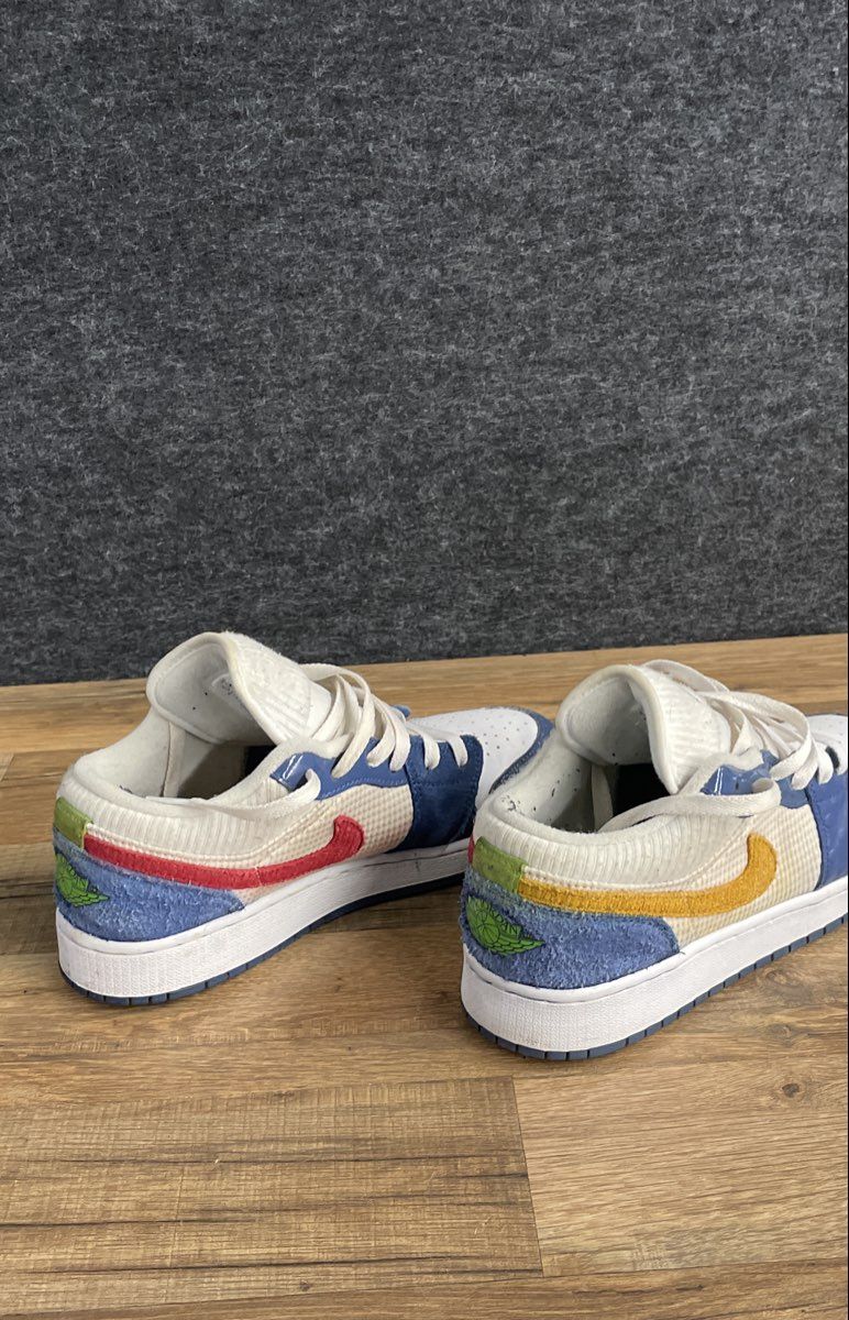 Nike Air Jordan 1 Low SE Multi-Color French Blue Gym Red Youth Size 6.5Y