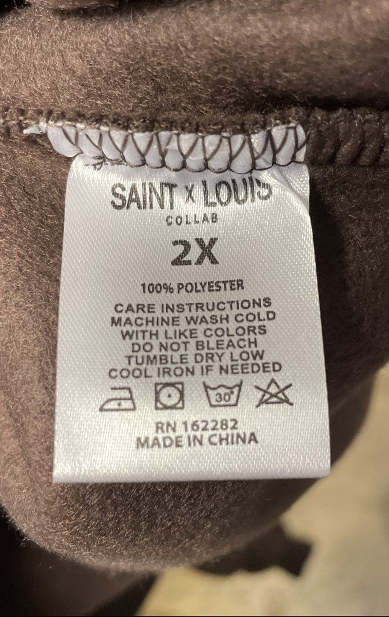 Saint x Louis Espresso Brown Graphic Collab Pullover Hoodie Sz 2XL NWT