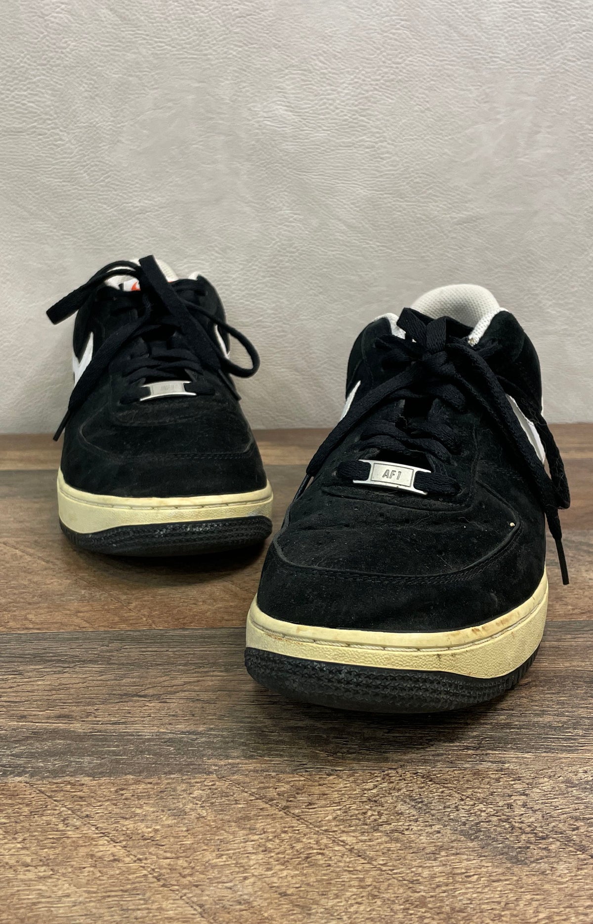 Nike Air Force 1 Low Black White Suede 2014 488298-064 Sneakers Size 10