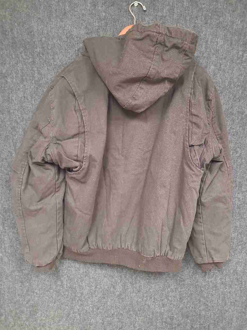 Lee Men's Brown Premium Select Faux Sherpa Lined Canvas Hooded Work Jacket Sz M