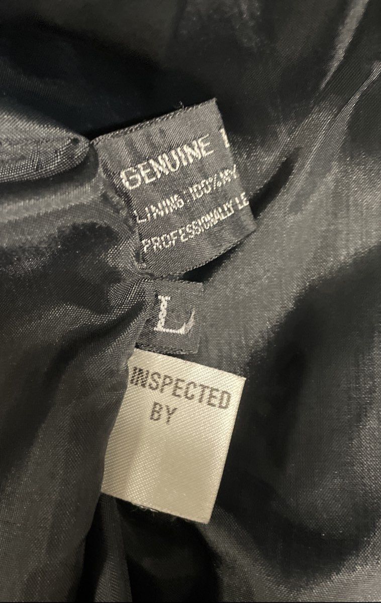 Winlit Women's Vintage 80s Black Leather Brocade Trench Coat Jacket Duster L