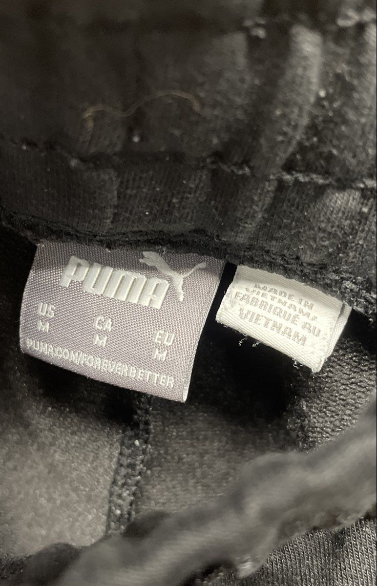 Puma Men's Black Fleece Lined Jogger Sweatpants Elastic Waist Cuffed Sz M
