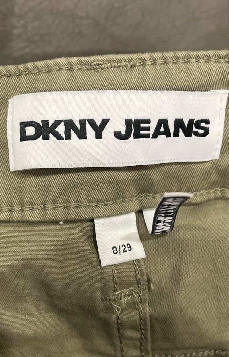 DKNY Jeans Women's Olive Green Wide Leg Cropped Cargo Utility Pants Sz 8/29