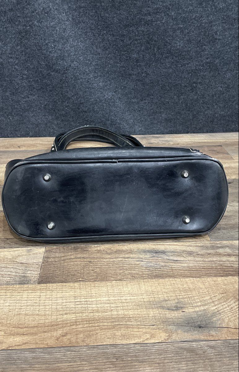Montana West Black Brown Tooled Leather Western Studded Shoulder Tote Bag