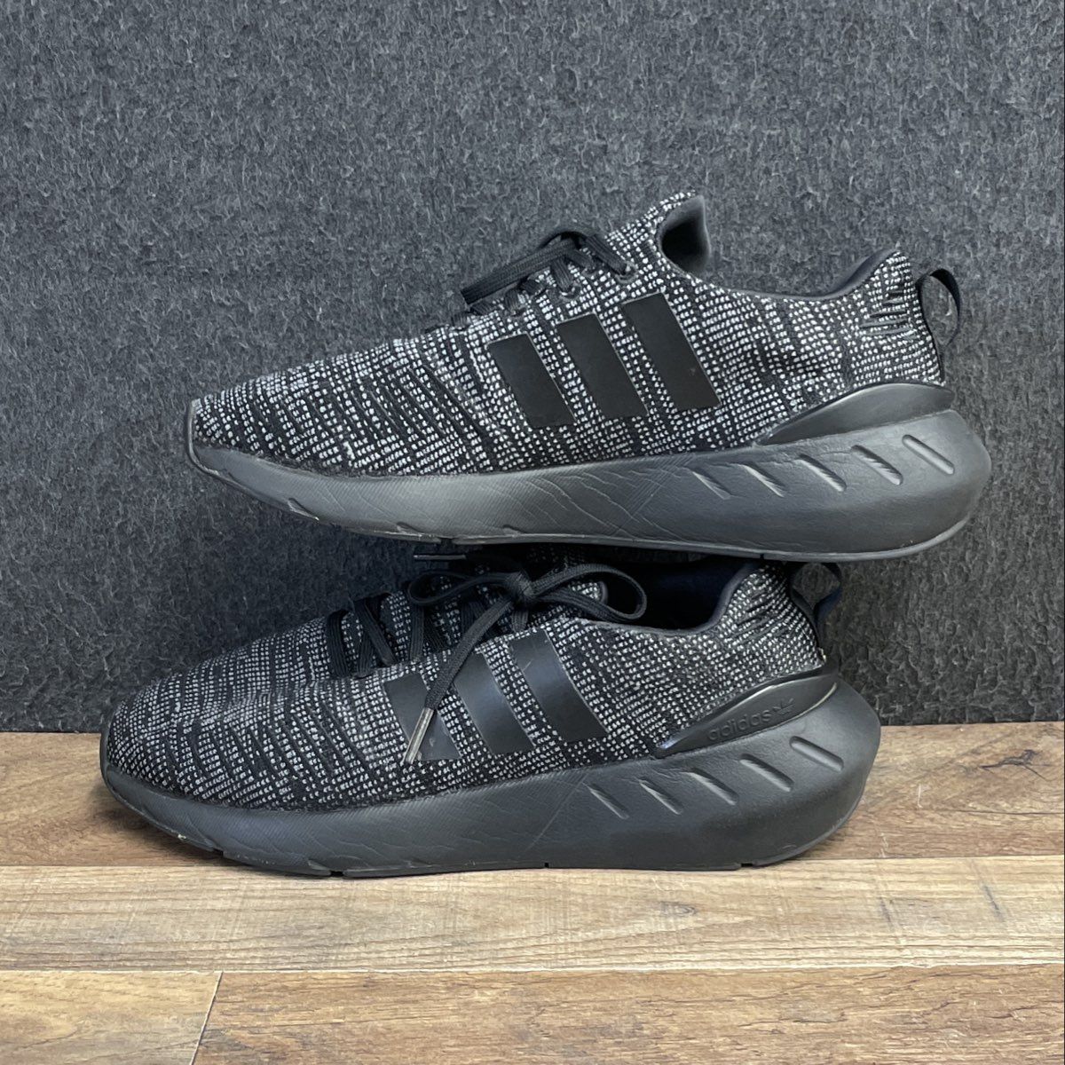 Adidas Swift Run 22 Core Black Grey Knit Lifestyle Sneakers Men's Size 7