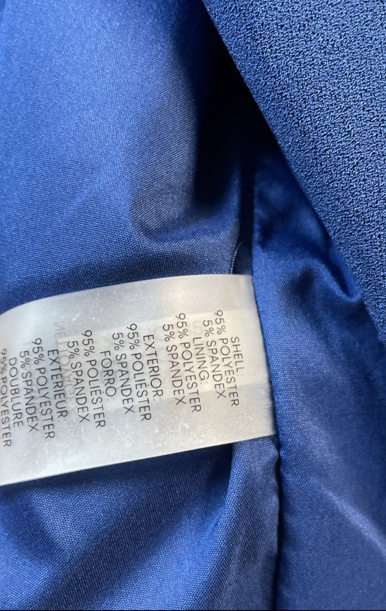 Calvin Klein Women's Blue Belted Peaked Lapel Open Front Blazer NWT Sz 18W