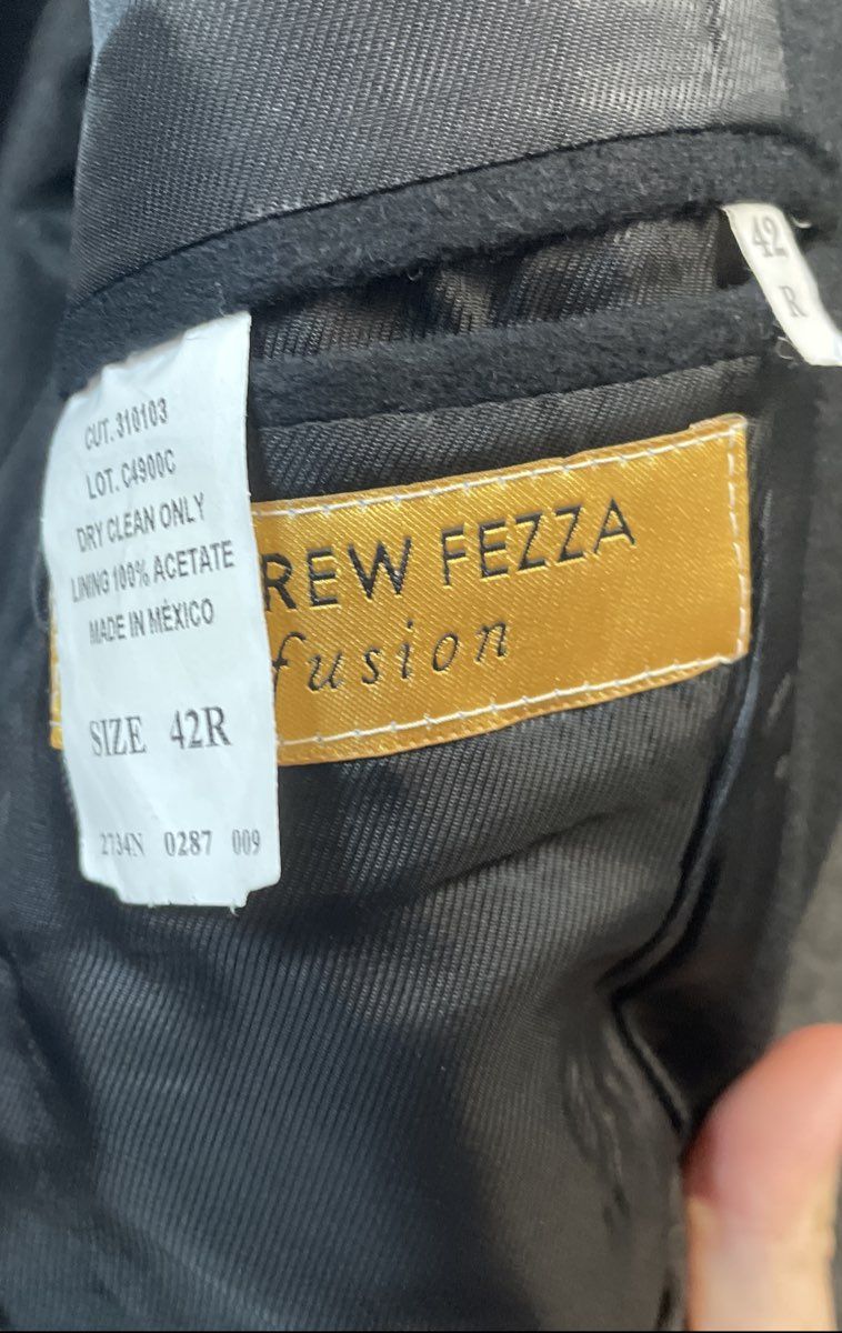 Vintage Y2K Andrew Fezza Fusion Men's Black 3-Button Blazer Sport Coat Sz 42R