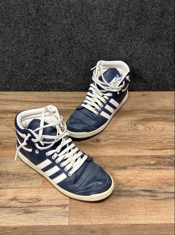 Adidas Top Ten Hi Navy White Gum High Top Basketball Sneakers Men's Size 10