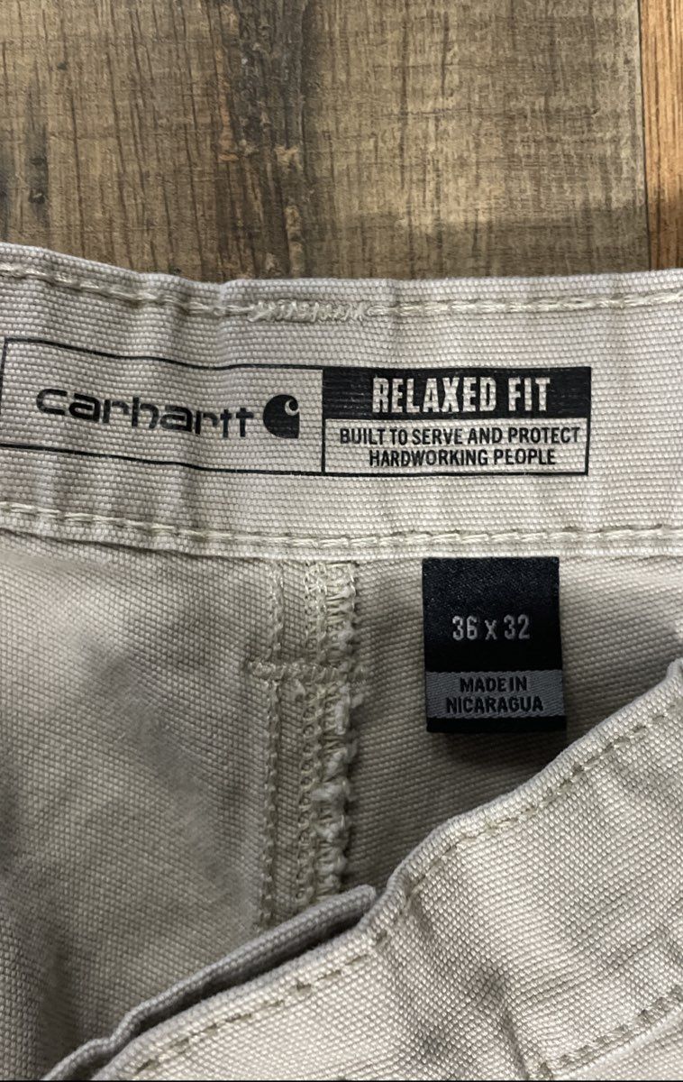 Carhartt Men's Khaki Rugged Flex Rigby Five-Pocket Relaxed Fit Pants Sz 36x32