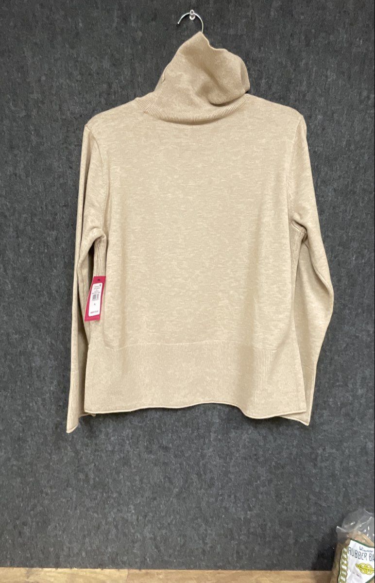 Vince Camuto Women's Warm Oatmeal Heather Cowl Neck Sweater Sz PL NWT