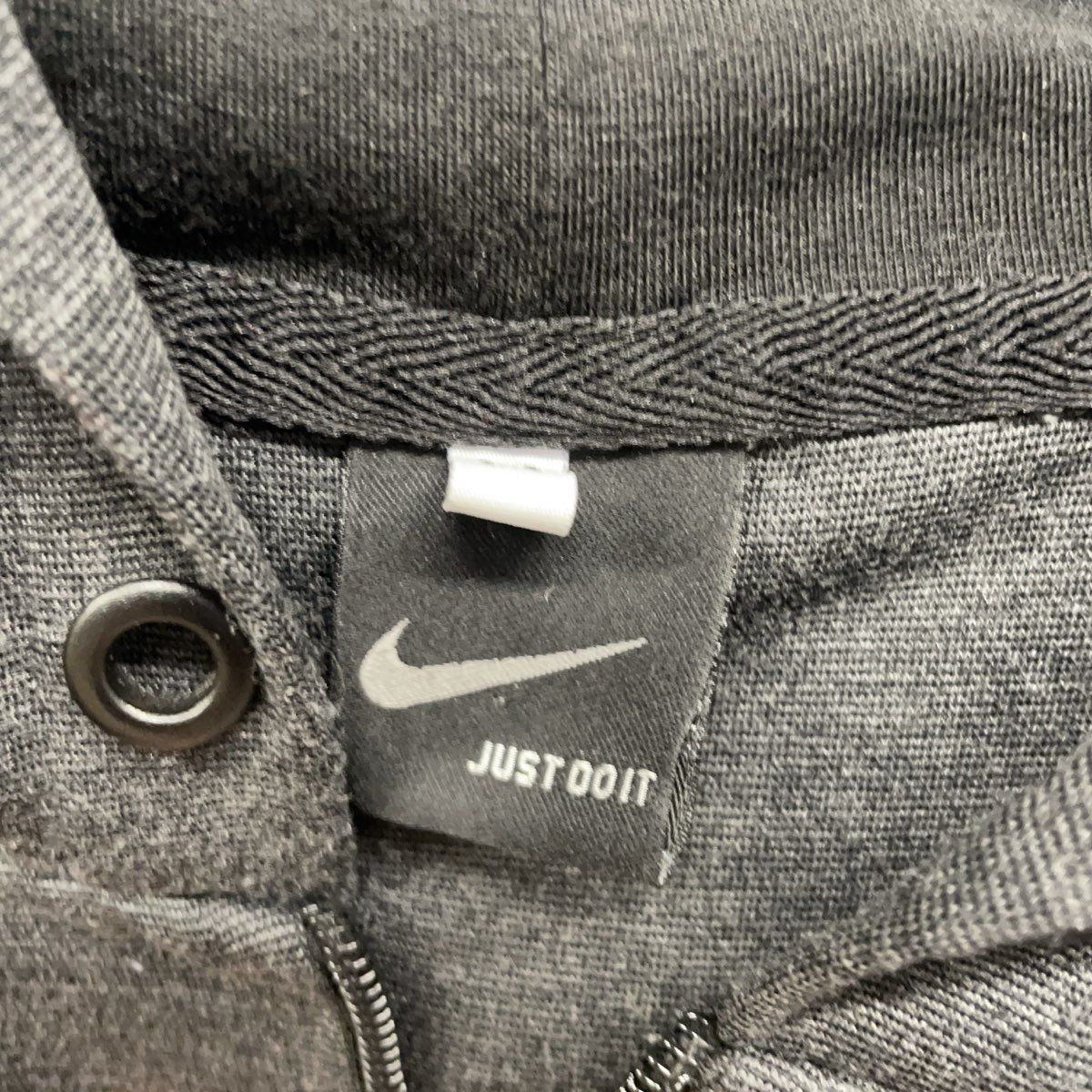 Nike Men's Gray Full Zip Hoodie Embroidered Swoosh Vintage Sz M