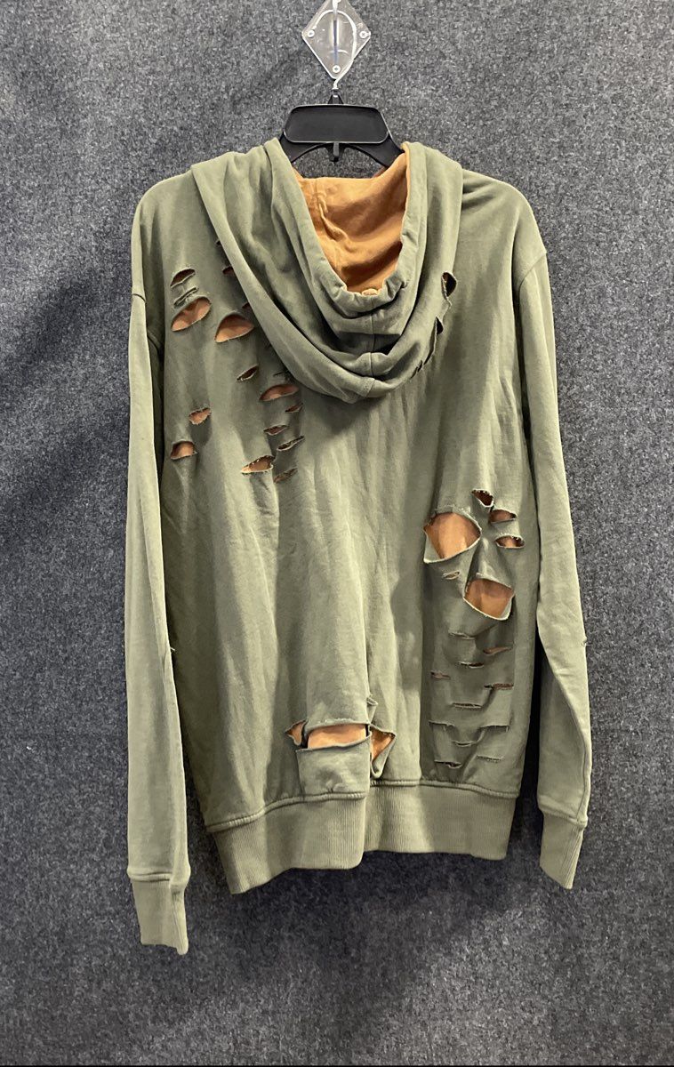 Jordan Craig Men's Olive Distressed Full Zip Hoodie Jacket Sz L NWT
