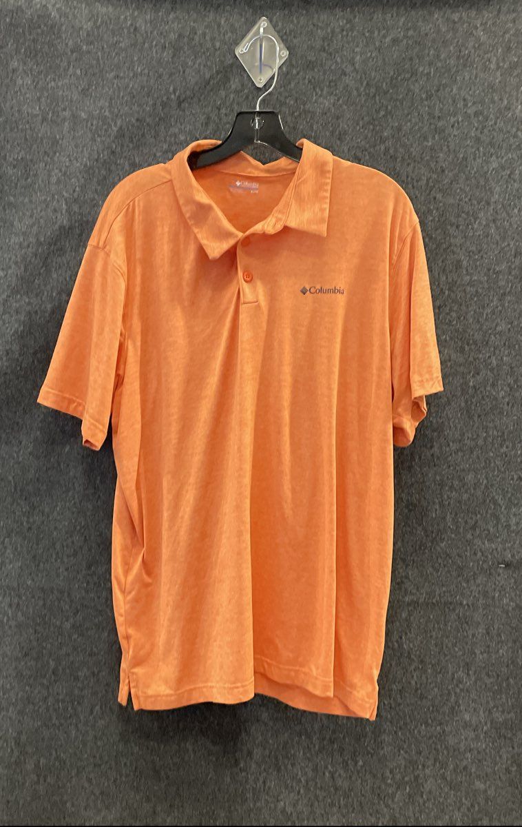 Columbia Men's Zero Rules Orange Heathered Short Sleeve Polo Sz XL