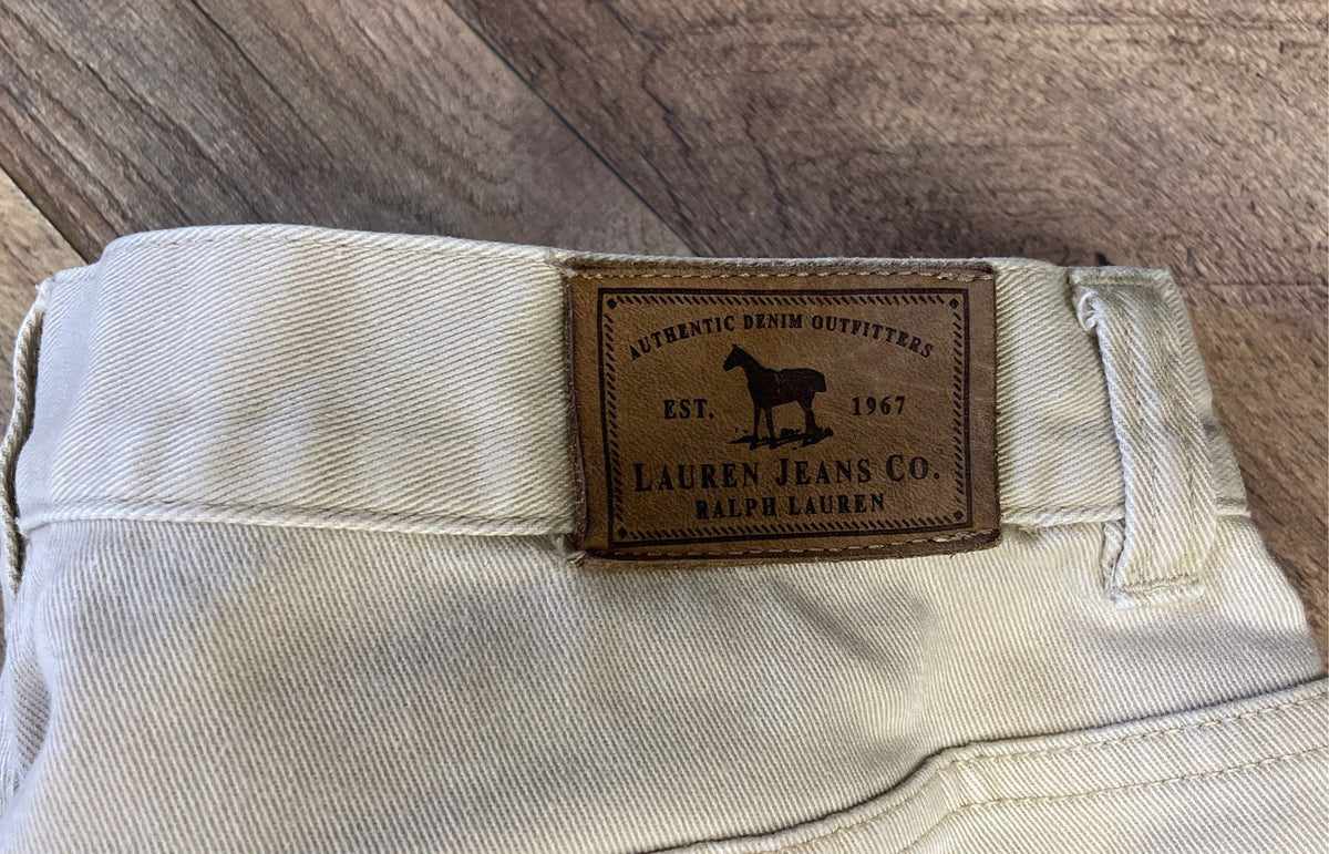 Vintage Y2K Lauren Jeans Co Ralph Lauren Women's Beige Studded Jeans Sz 12