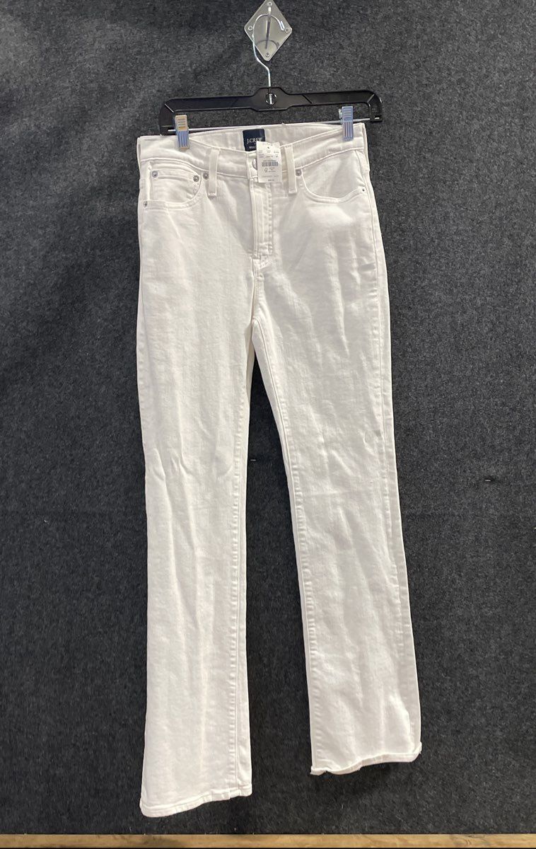 J.Crew Women's White 9" Bootcut Raw Hem Jeans NWT Size 26