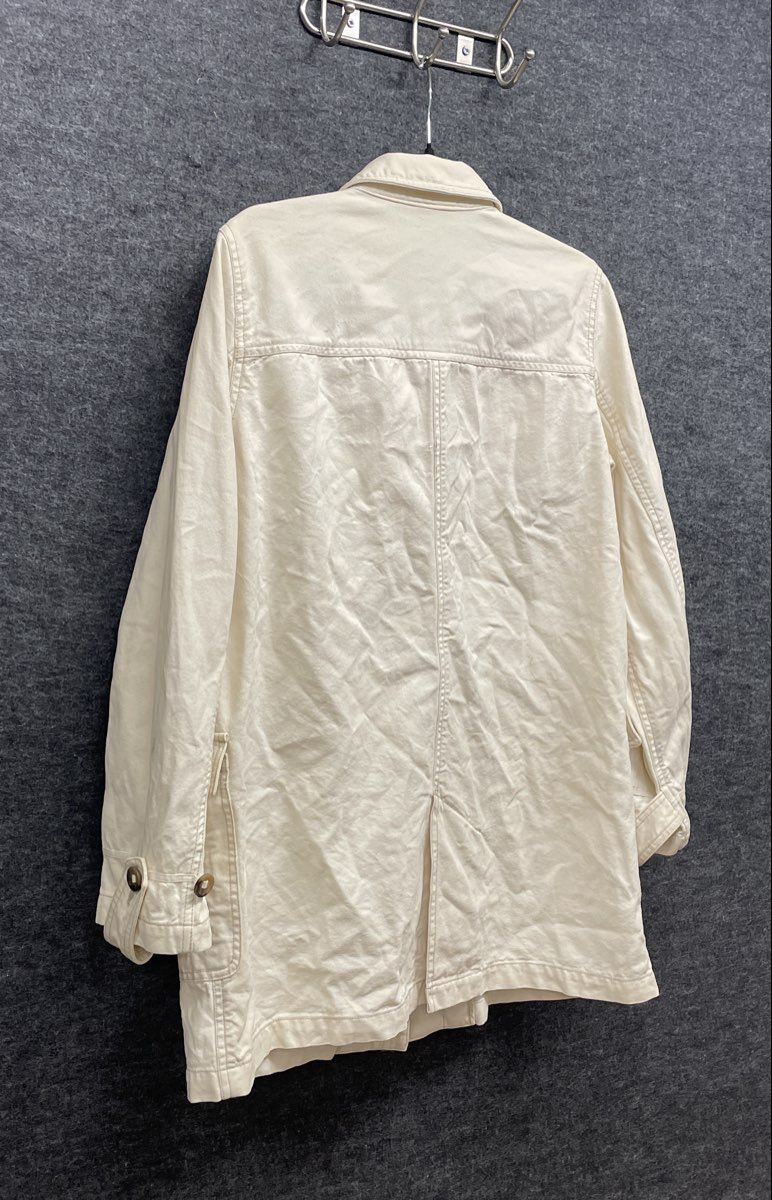 Vintage Liz Claiborne Lizwear Jeans White Cotton Utility Barn Jacket Sz L