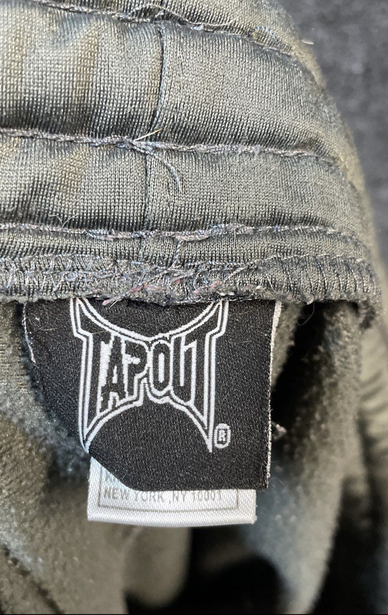 Tapout Men's Grey Polyester Track Pants Elastic Waist Embroidered Logo Sz L