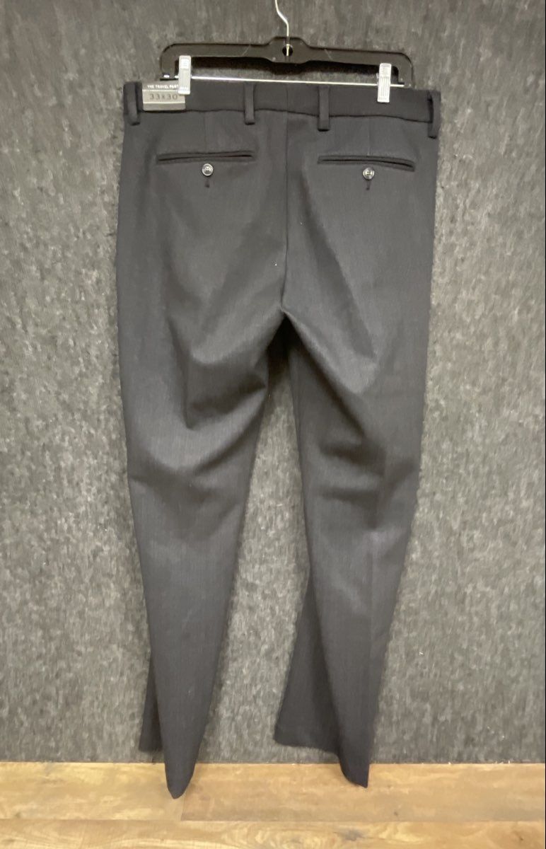 Liverpool Men's The Travel Pant Dark Gray Herringbone NWT Sz 33x30