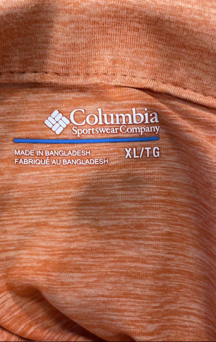Columbia Men's Zero Rules Orange Heathered Short Sleeve Polo Sz XL