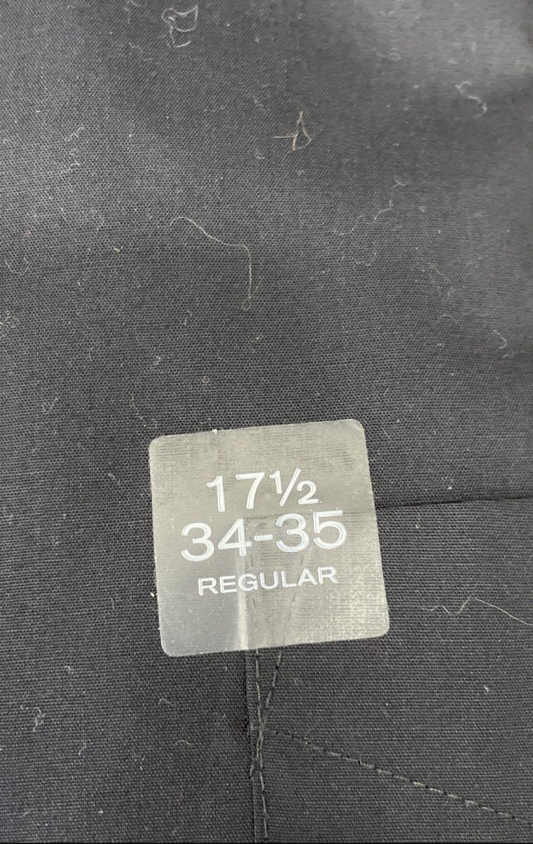 Stafford Men's Black Easy-Care Broadcloth Dress Shirt Reg Fit 17.5 34-35 NWT