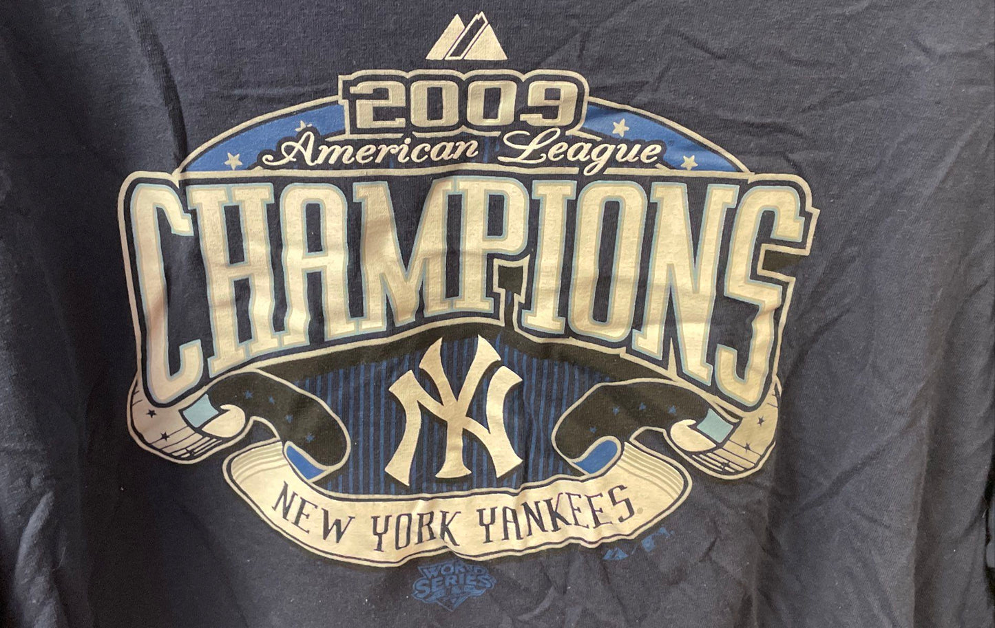 Majestic Men's NY Yankees Navy 2009 American League Champions Roster Tee 2XL