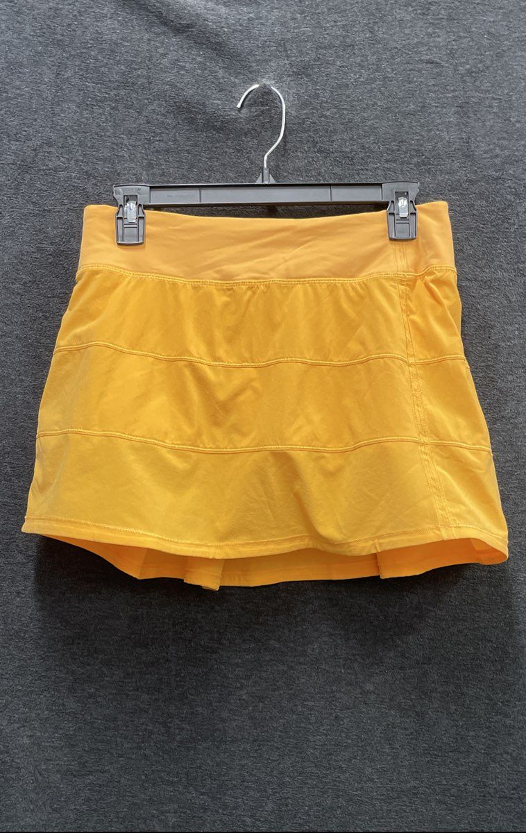 Lululemon Women's Yellow Pace Rival Skort Tiered Tennis Running Skirt Sz 6