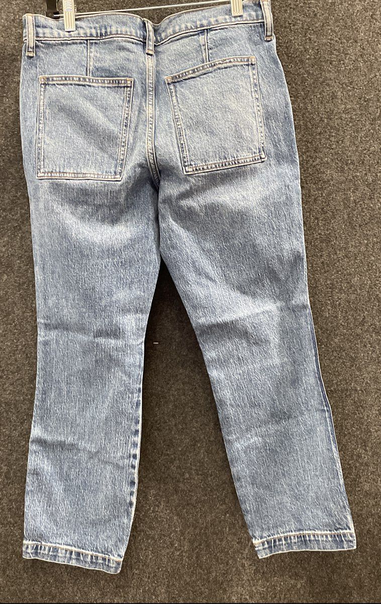 J.Crew Women's Blue Patch Pocket Straight Leg Stretch Jeans NWT Sz 27