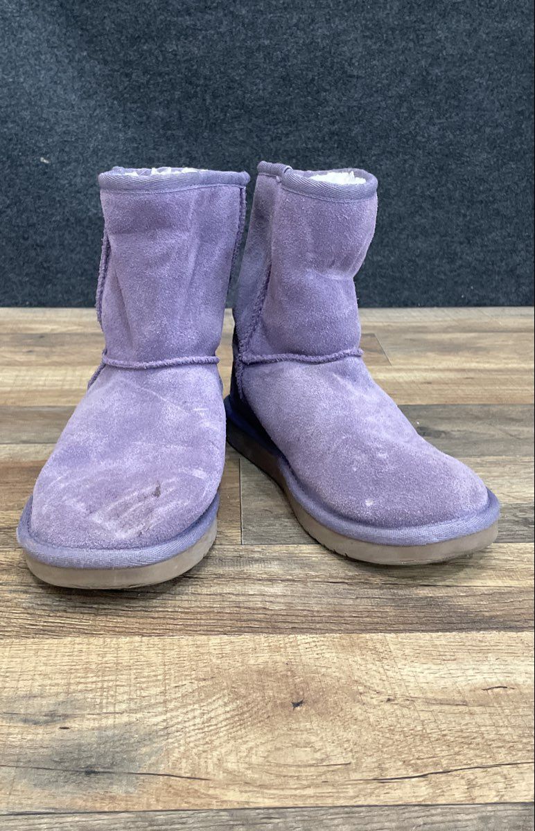 Koolaburra by UGG Koola Short Purple Suede Shearling Boots Youth Size 4