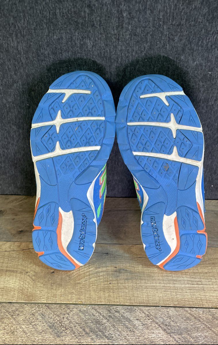 New Balance 990v3 Blue Green Orange Kids Running Shoes KJ990T1G Size 7