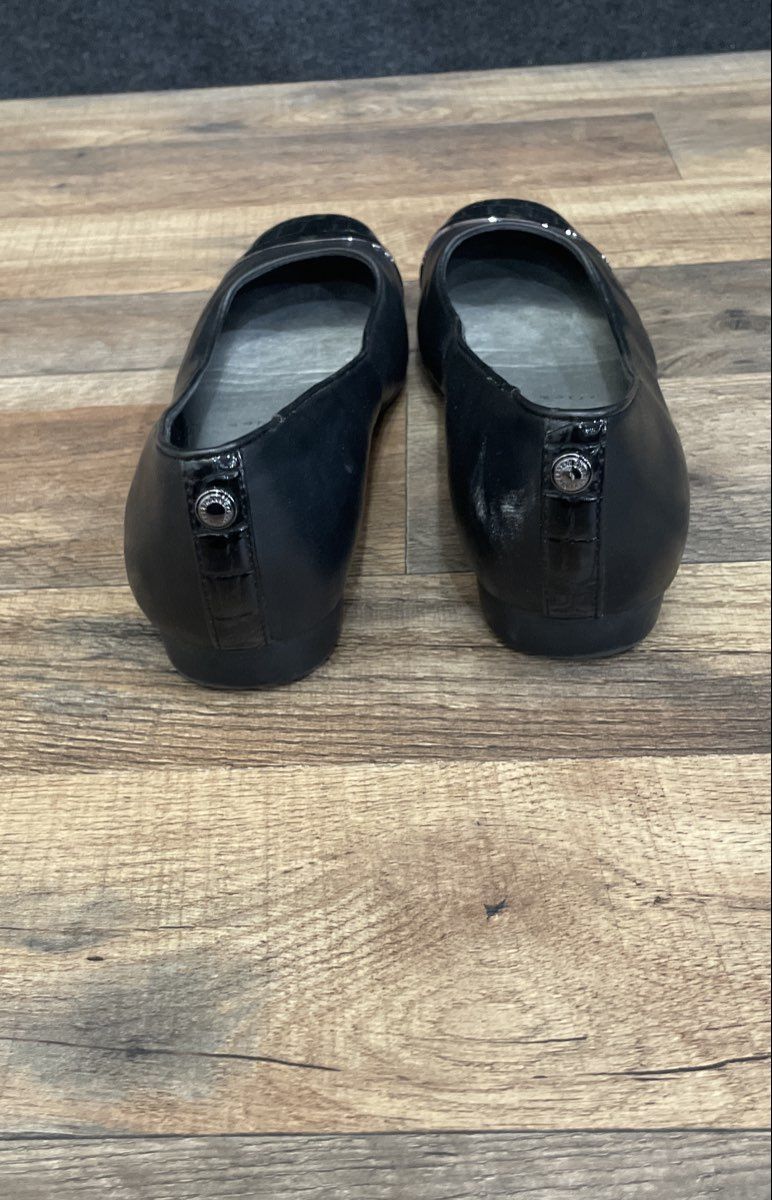 Anne Klein Rhea iFlex Black Croc Patent Ballet Flats Women's Size 8M