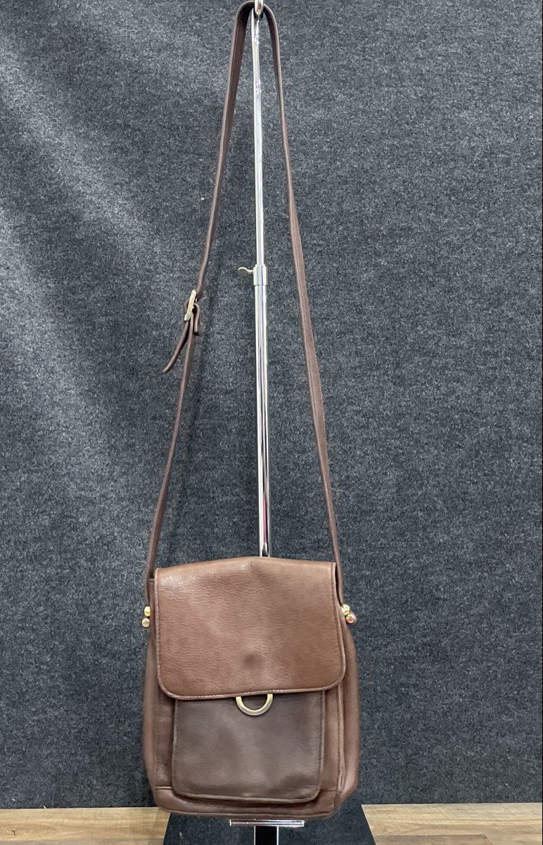 Vintage 1980s Jacqueline Ferrar Brown Leather Satchel Crossbody Bag