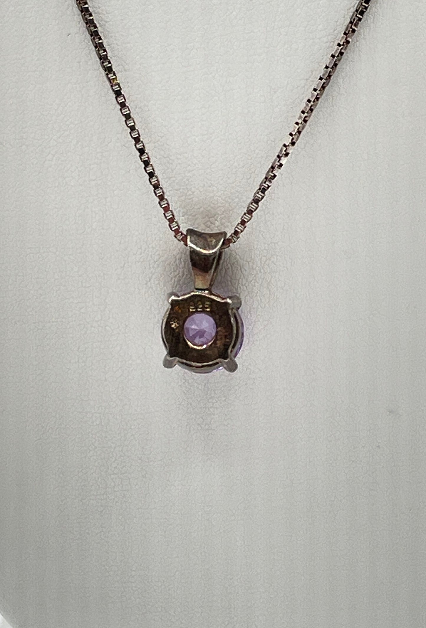 925 Sterling Silver Cubic Zirconia Pendant Necklace 7.2g