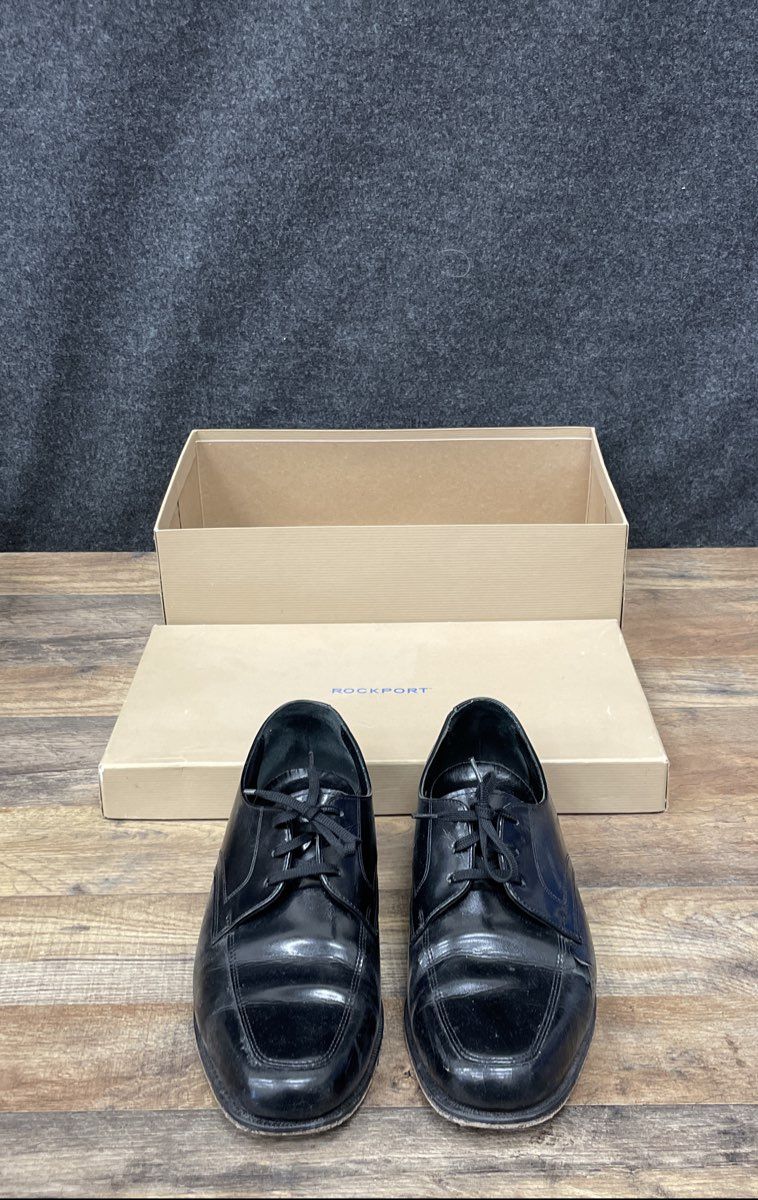 Rockport Black Leather Square Toe Oxford Dress Shoes Men's Size 11 D