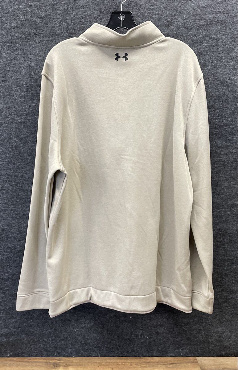 Under Armour Men's 1/4 Zip Golf Pullover Jacket Tan Beige ColdGear Loose Sz XXL