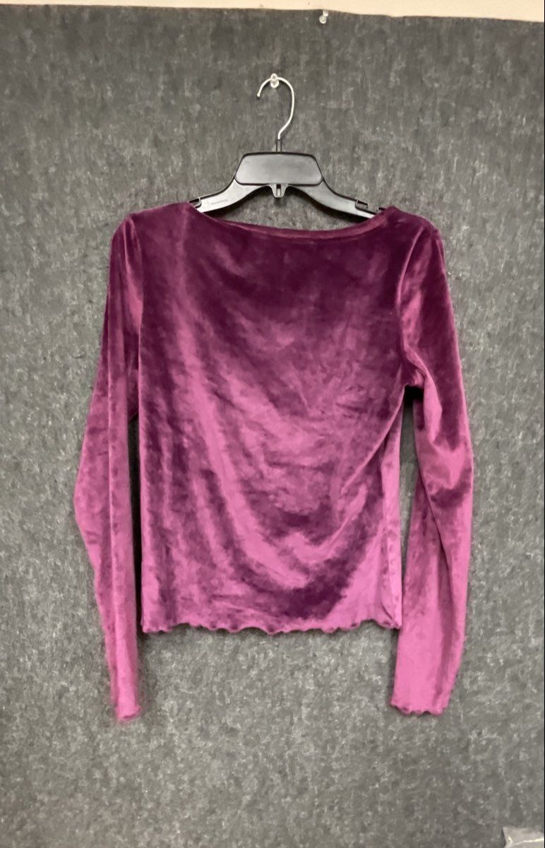 Vintage Y2K Juicy Couture Women's Purple Velour Rhinestone Sleepwear Top Sz M