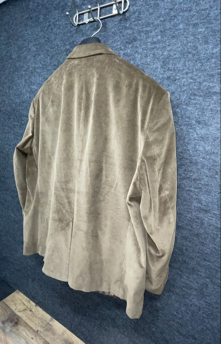 Men's Brown Cotton Corduroy 2-Button Blazer Jacket Size 56R