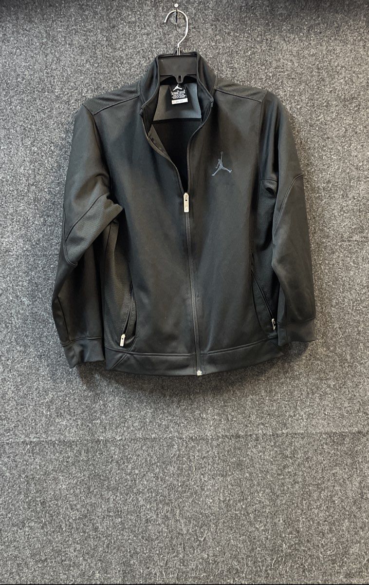 Jordan Big Kids' Black Dri-FIT Full Zip Track Jacket Mesh Panels Sz L 12-13 Yrs
