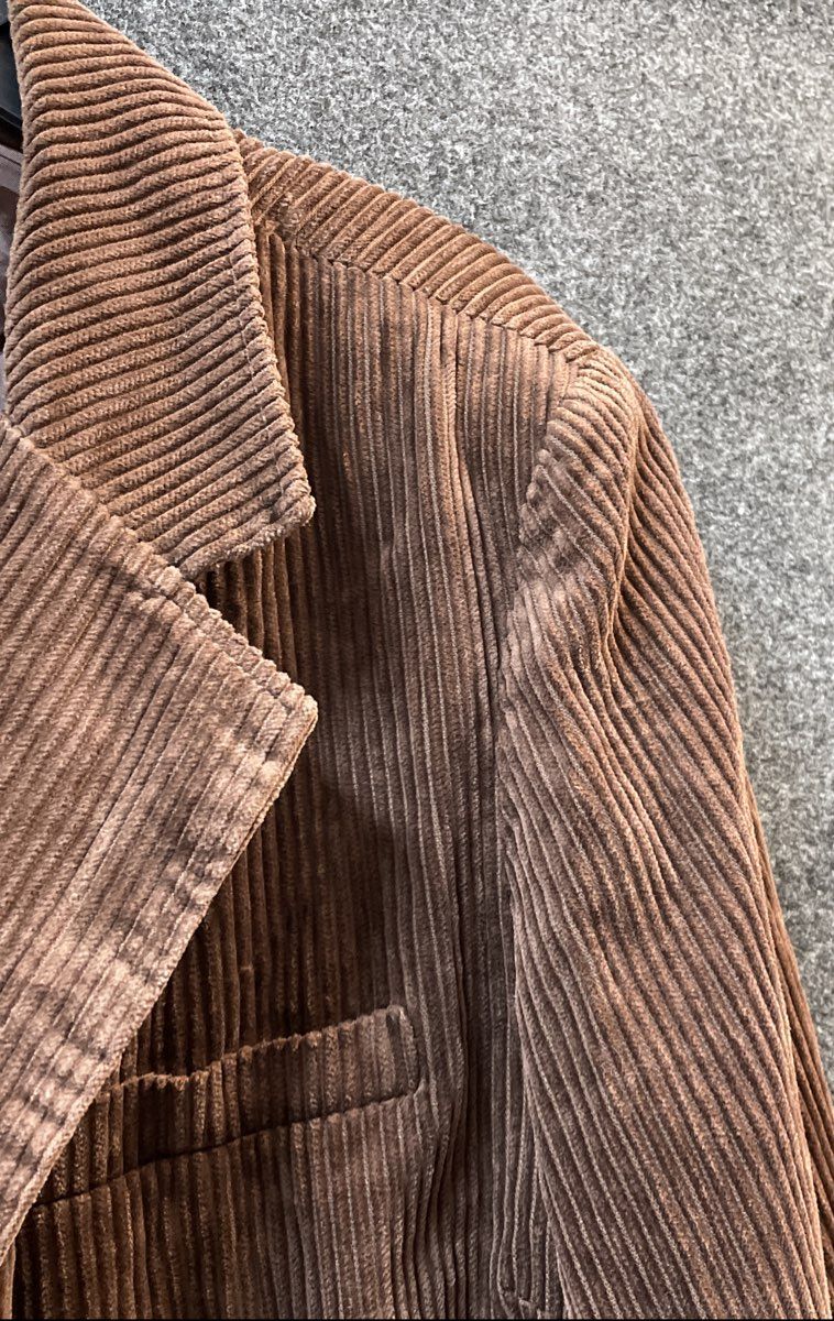 Newport News Women's Brown Corduroy Blazer Jacket Cotton Wide Wale Size 16W