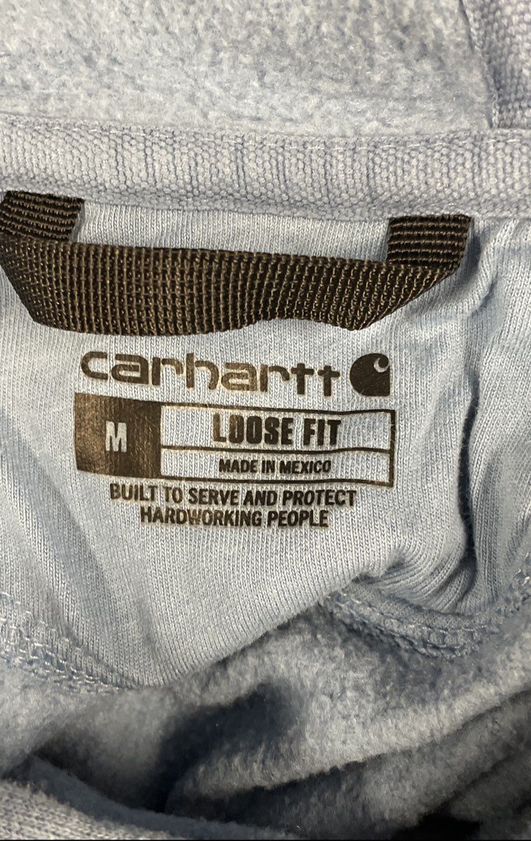 Carhartt Loose Fit Midweight Sleeve Graphic Hoodie Sweatshirt Blue Sz M