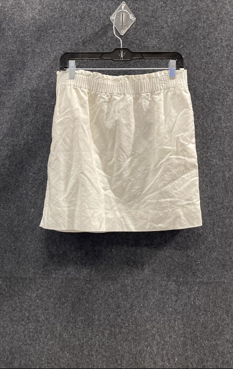 J. Crew Women's White Smocked Waist A-Line Mini Skirt Size 12