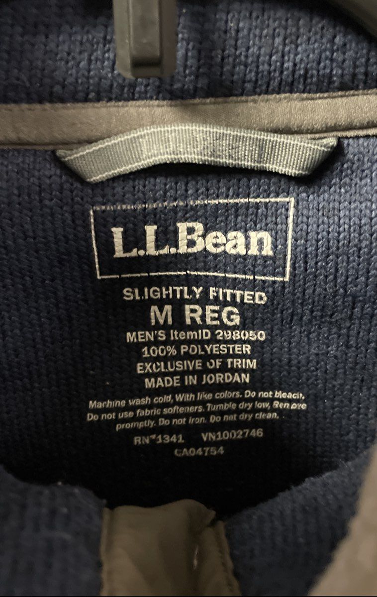 LL Bean Men's Blue Sweater Fleece 1/4 Snap Pullover Slightly Fitted Sz M