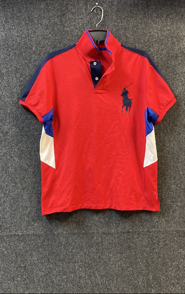 Polo Ralph Lauren Men's Red Big Pony Colorblock Active Polo Shirt Sz M