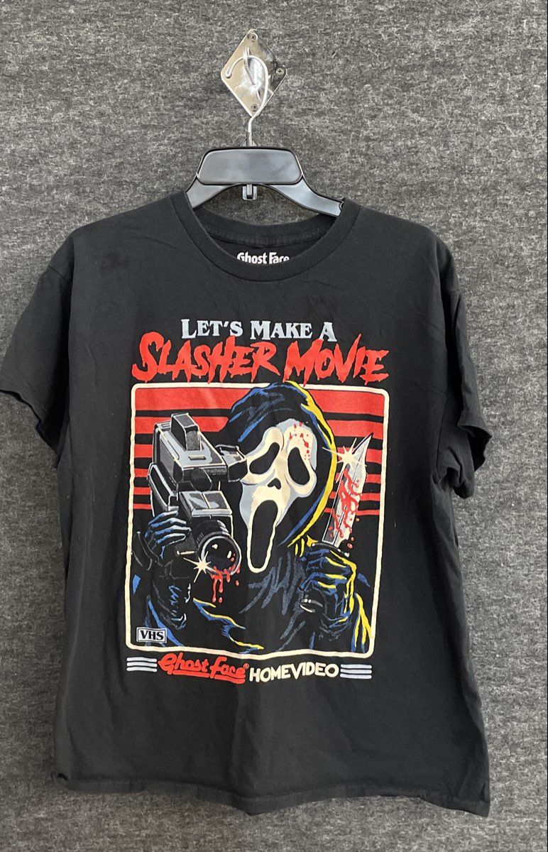 Ghost Face Scream Let's Make A Slasher Movie T-Shirt Steven Rhodes Spirit Sz L