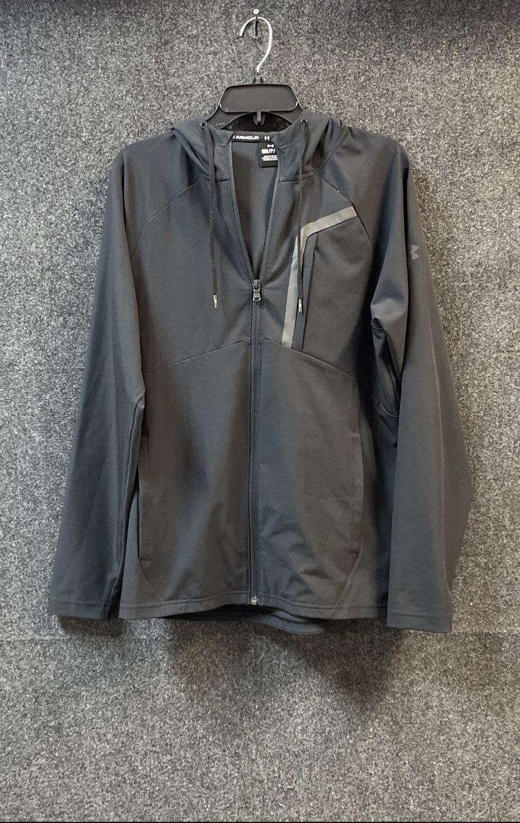 Under Armour Men's Black Full Zip Hooded Performance Stretch Jacket Sz S