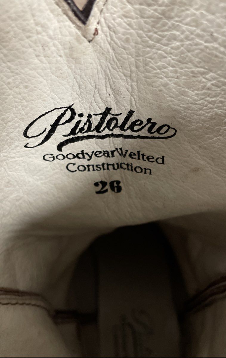 Pistolero Brown Pebbled Leather Western Cowboy Boots Goodyear Welted Size 26